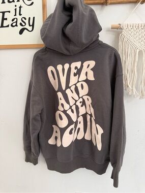 Zara - size 8 - “Over and Over Again” zip up hoodie